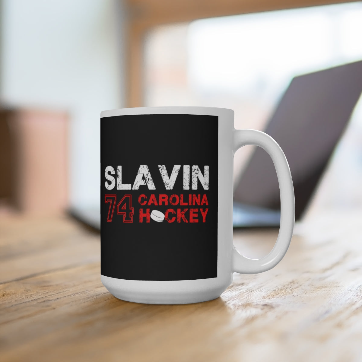 Slavin 74 Carolina Hockey Ceramic Coffee Mug In Black, 15oz