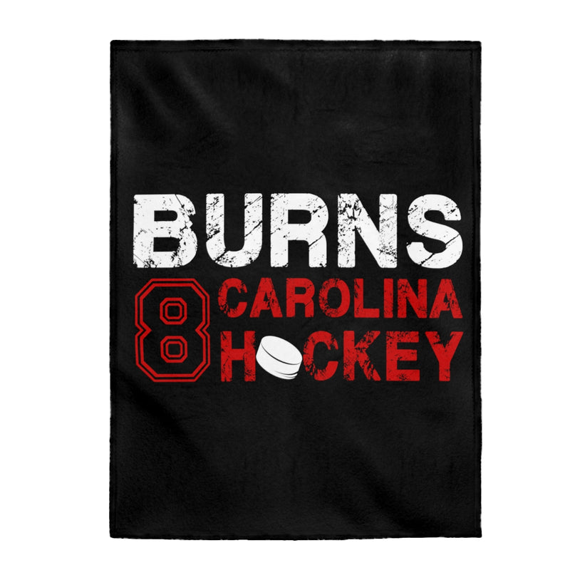 Burns 8 Carolina Hockey Velveteen Plush Blanket