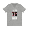 Skjei 76 Carolina Hockey Black Vertical Design Unisex V-Neck Tee