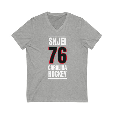 Skjei 76 Carolina Hockey Black Vertical Design Unisex V-Neck Tee