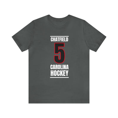 Chatfield 5 Carolina Hockey Black Vertical Design Unisex T-Shirt