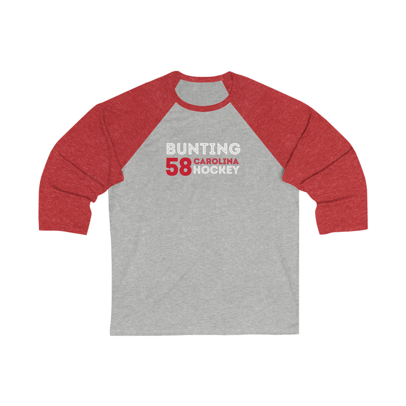 Bunting 58 Carolina Hockey Grafitti Wall Design Unisex Tri-Blend 3/4 Sleeve Raglan Baseball Shirt