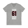 Suzuki 61 Carolina Hockey Black Vertical Design Unisex V-Neck Tee