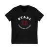 Staal 11 Carolina Hockey Number Arch Design Unisex V-Neck Tee