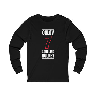 Orlov 7 Carolina Hockey Black Vertical Design Unisex Jersey Long Sleeve Shirt