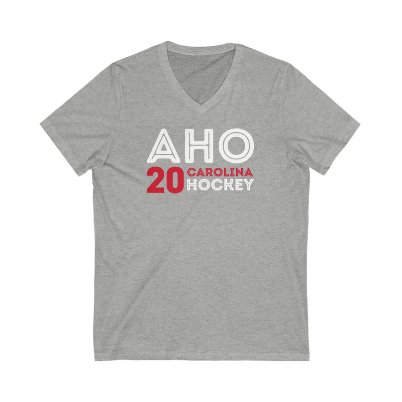 Aho 20 Carolina Hockey Grafitti Wall Design Unisex V-Neck Tee