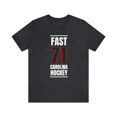 Fast 71 Carolina Hockey Black Vertical Design Unisex T-Shirt