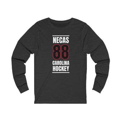 Necas 88 Carolina Hockey Black Vertical Design Unisex Jersey Long Sleeve Shirt