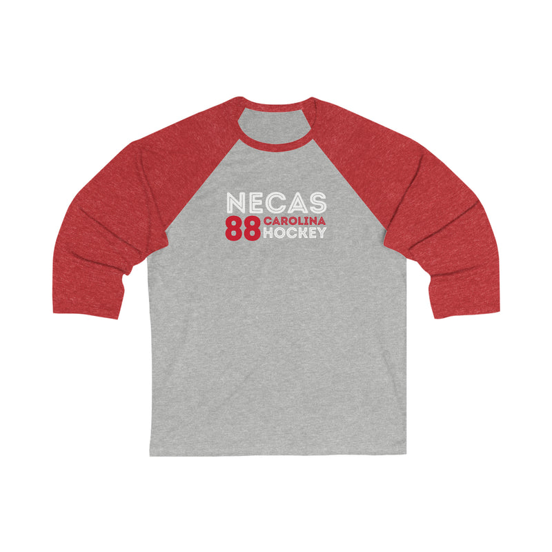 Necas 88 Carolina Hockey Grafitti Wall Design Unisex Tri-Blend 3/4 Sleeve Raglan Baseball Shirt