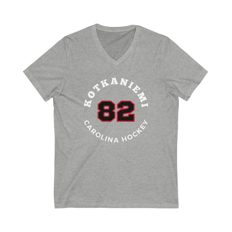 Kotkaniemi 82 Carolina Hockey Number Arch Design Unisex V-Neck Tee