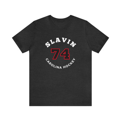 Slavin 74 Carolina Hockey Number Arch Design Unisex T-Shirt