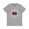 Ponomarev 92 Carolina Hockey Number Arch Design Unisex V-Neck Tee