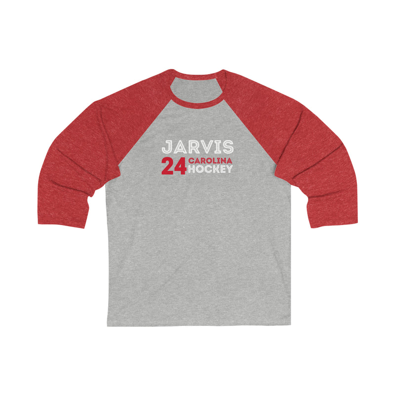 Jarvis 24 Carolina Hockey Grafitti Wall Design Unisex Tri-Blend 3/4 Sleeve Raglan Baseball Shirt