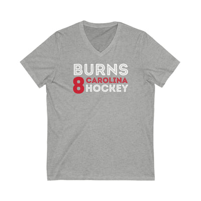 Burns 8 Carolina Hockey Grafitti Wall Design Unisex V-Neck Tee