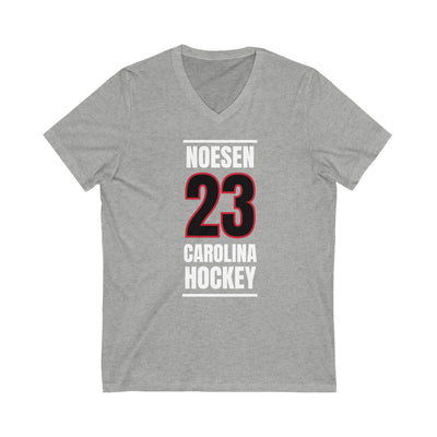 Noesen 23 Carolina Hockey Black Vertical Design Unisex V-Neck Tee