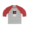 Kotkaniemi 82 Carolina Hockey Black Vertical Design Unisex Tri-Blend 3/4 Sleeve Raglan Baseball Shirt