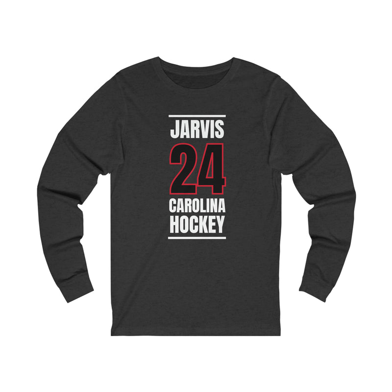 Jarvis 24 Carolina Hockey Black Vertical Design Unisex Jersey Long Sleeve Shirt