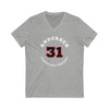 Andersen 31 Carolina Hockey Number Arch Design Unisex V-Neck Tee