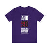 Aho 20 Carolina Hockey Black Vertical Design Unisex T-Shirt