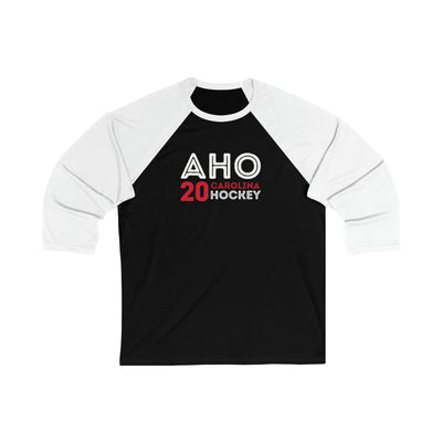 Aho 20 Carolina Hockey Grafitti Wall Design Unisex Tri-Blend 3/4 Sleeve Raglan Baseball Shirt