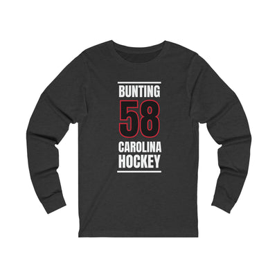 Bunting 58 Carolina Hockey Black Vertical Design Unisex Jersey Long Sleeve Shirt