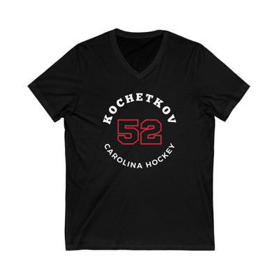 Kochetkov 52 Carolina Hockey Number Arch Design Unisex V-Neck Tee