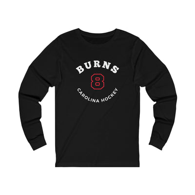 Burns 8 Carolina Hockey Number Arch Design Unisex Jersey Long Sleeve Shirt