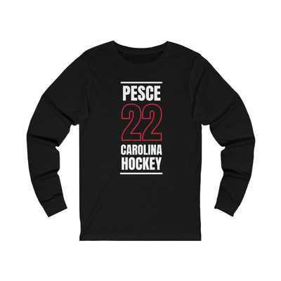 Pesce 22 Carolina Hockey Black Vertical Design Unisex Jersey Long Sleeve Shirt