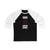 Burns 8 Carolina Hockey Black Vertical Design Unisex Tri-Blend 3/4 Sleeve Raglan Baseball Shirt