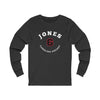 Jones 6 Carolina Hockey Number Arch Design Unisex Jersey Long Sleeve Shirt