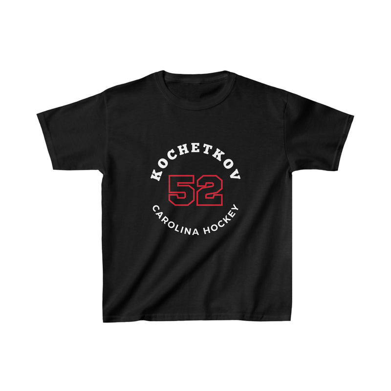 Kochetkov 52 Carolina Hockey Number Arch Design Kids Tee