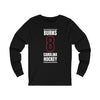 Burns 8 Carolina Hockey Black Vertical Design Unisex Jersey Long Sleeve Shirt