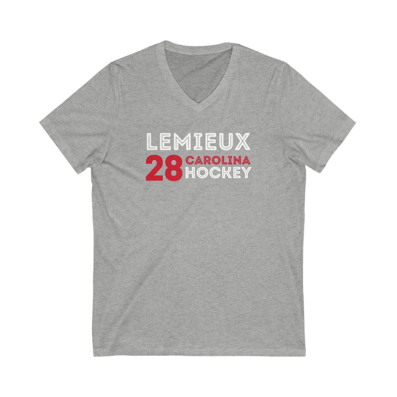 Lemieux 28 Carolina Hockey Grafitti Wall Design Unisex V-Neck Tee