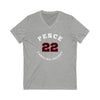 Pesce 22 Carolina Hockey Number Arch Design Unisex V-Neck Tee