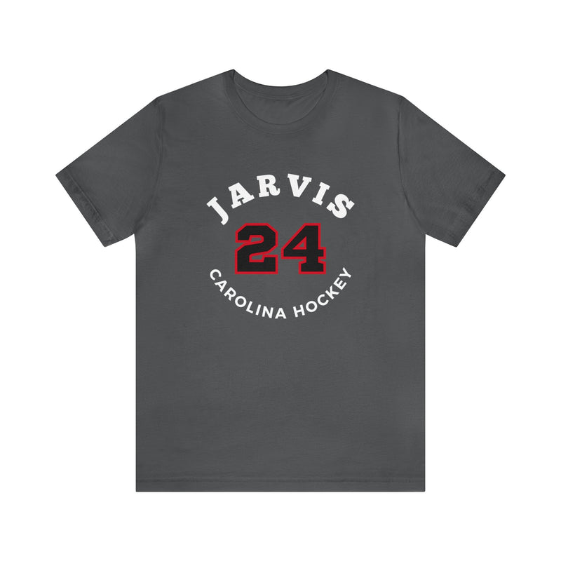 Jarvis 24 Carolina Hockey Number Arch Design Unisex T-Shirt