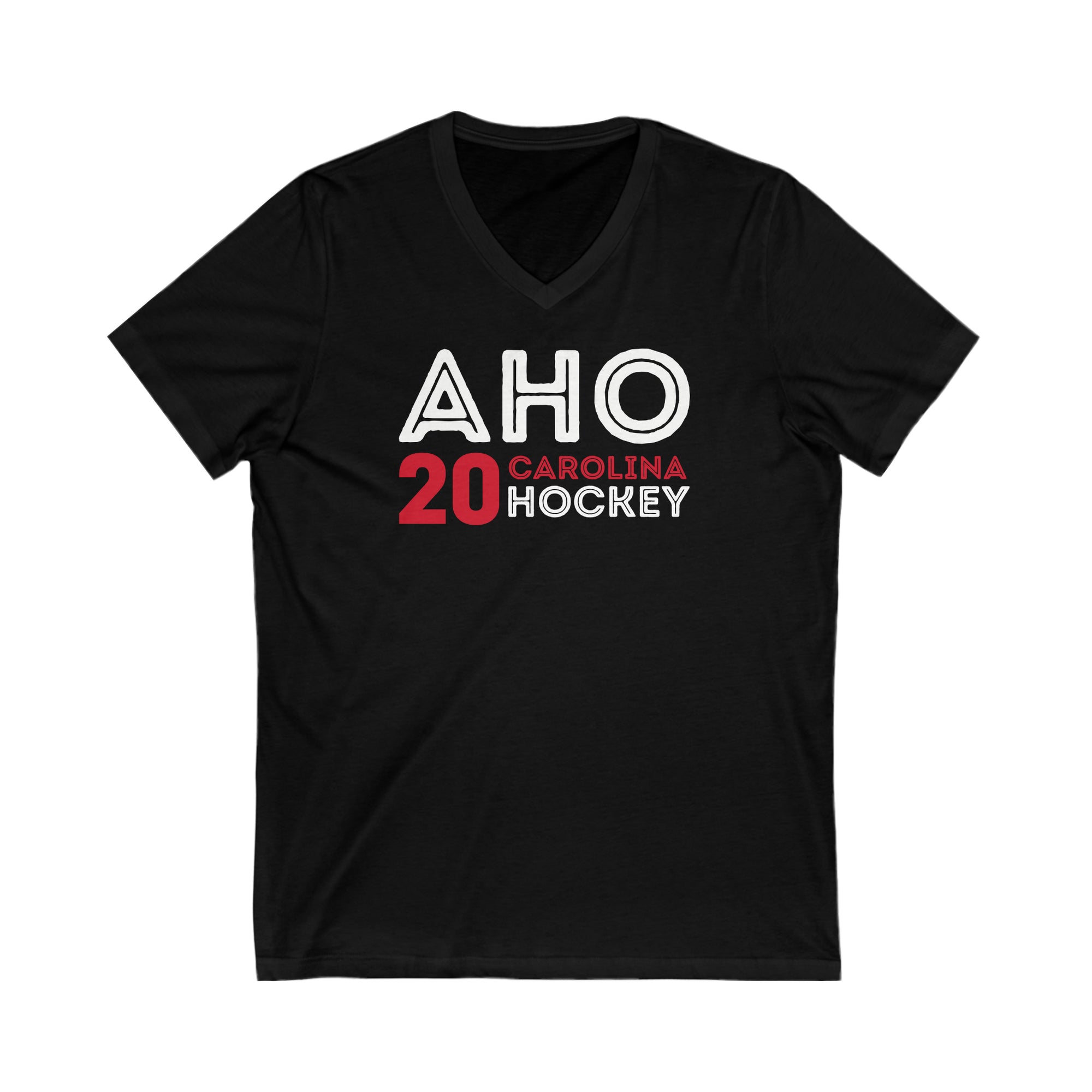 Aho 20 Carolina Hockey Grafitti Wall Design Unisex V-Neck Tee