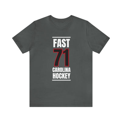 Fast 71 Carolina Hockey Black Vertical Design Unisex T-Shirt