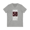 Bunting 58 Carolina Hockey Black Vertical Design Unisex V-Neck Tee