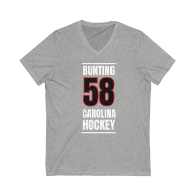 Bunting 58 Carolina Hockey Black Vertical Design Unisex V-Neck Tee