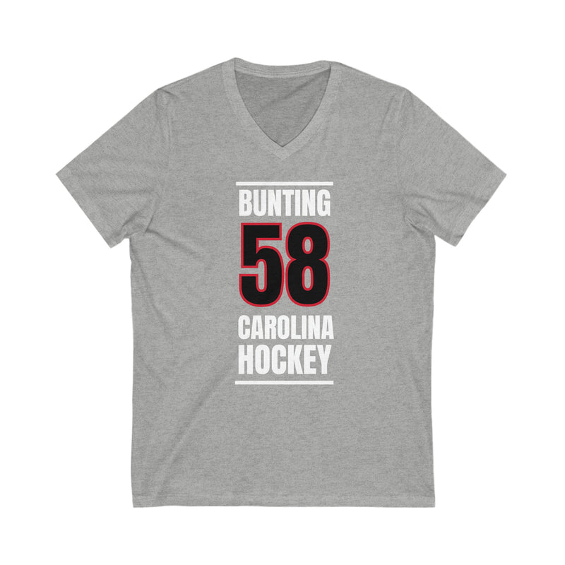 Bunting 58 Carolina Hockey Black Vertical Design Unisex V-Neck Tee