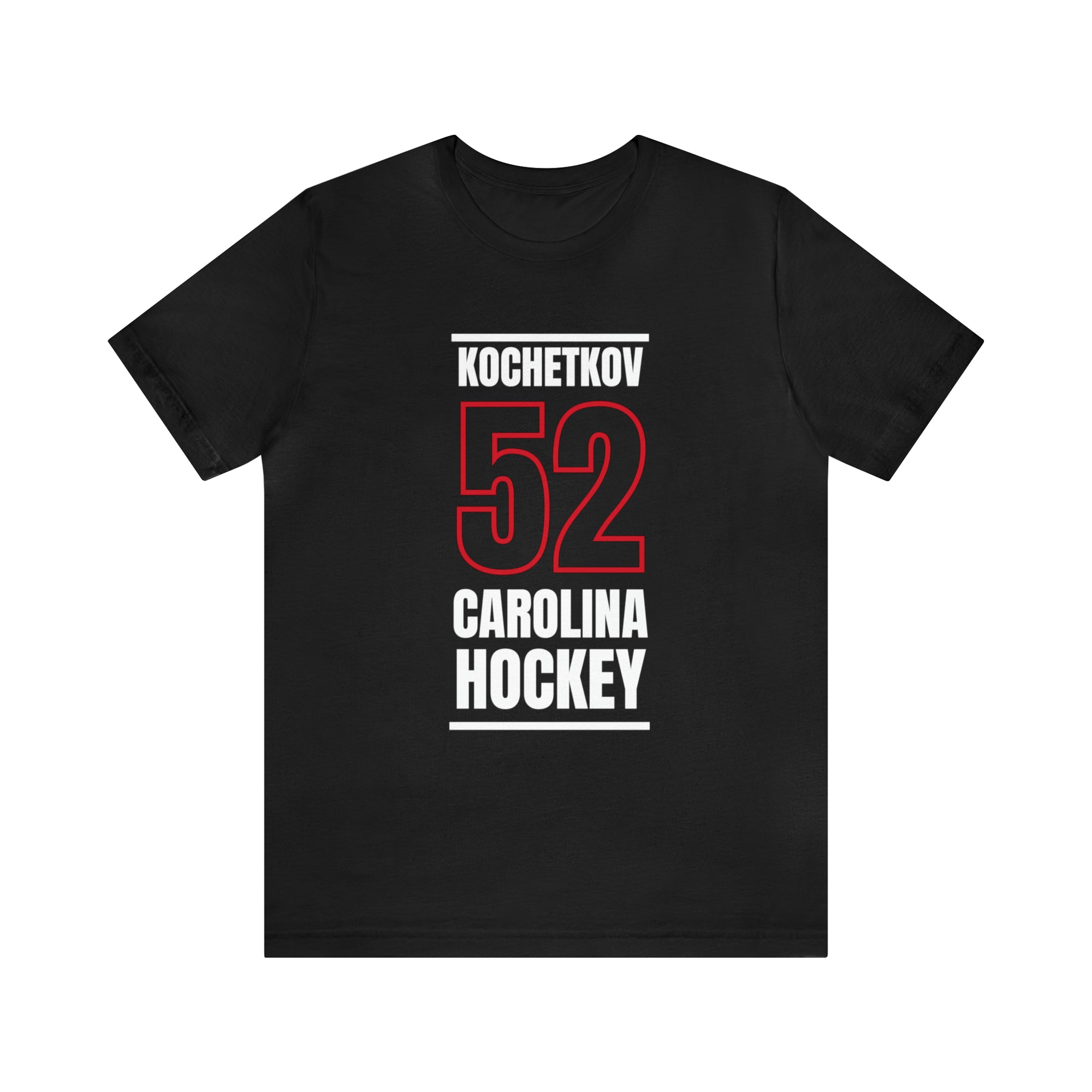 Kochetkov 52 Carolina Hockey Black Vertical Design Unisex T-Shirt