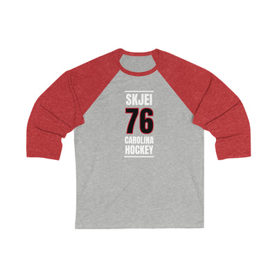 Skjei 76 Carolina Hockey Black Vertical Design Unisex Tri-Blend 3/4 Sleeve Raglan Baseball Shirt