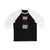 Fast 71 Carolina Hockey Black Vertical Design Unisex Tri-Blend 3/4 Sleeve Raglan Baseball Shirt