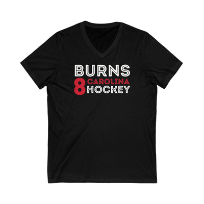 Burns 8 Carolina Hockey Grafitti Wall Design Unisex V-Neck Tee