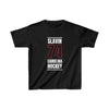 Slavin 74 Carolina Hockey Black Vertical Design Kids Tee