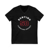 Bunting 58 Carolina Hockey Number Arch Design Unisex V-Neck Tee