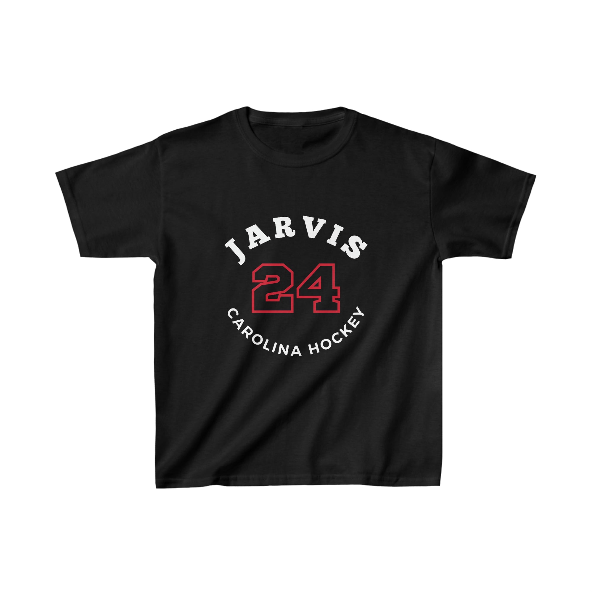 Jarvis 24 Carolina Hockey Number Arch Design Kids Tee