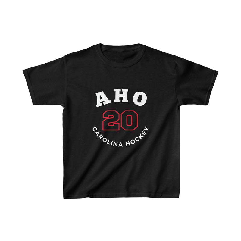 Aho 20 Carolina Hockey Number Arch Design Kids Tee