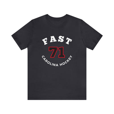 Fast 71 Carolina Hockey Number Arch Design Unisex T-Shirt