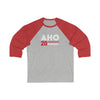 Aho 20 Carolina Hockey Grafitti Wall Design Unisex Tri-Blend 3/4 Sleeve Raglan Baseball Shirt